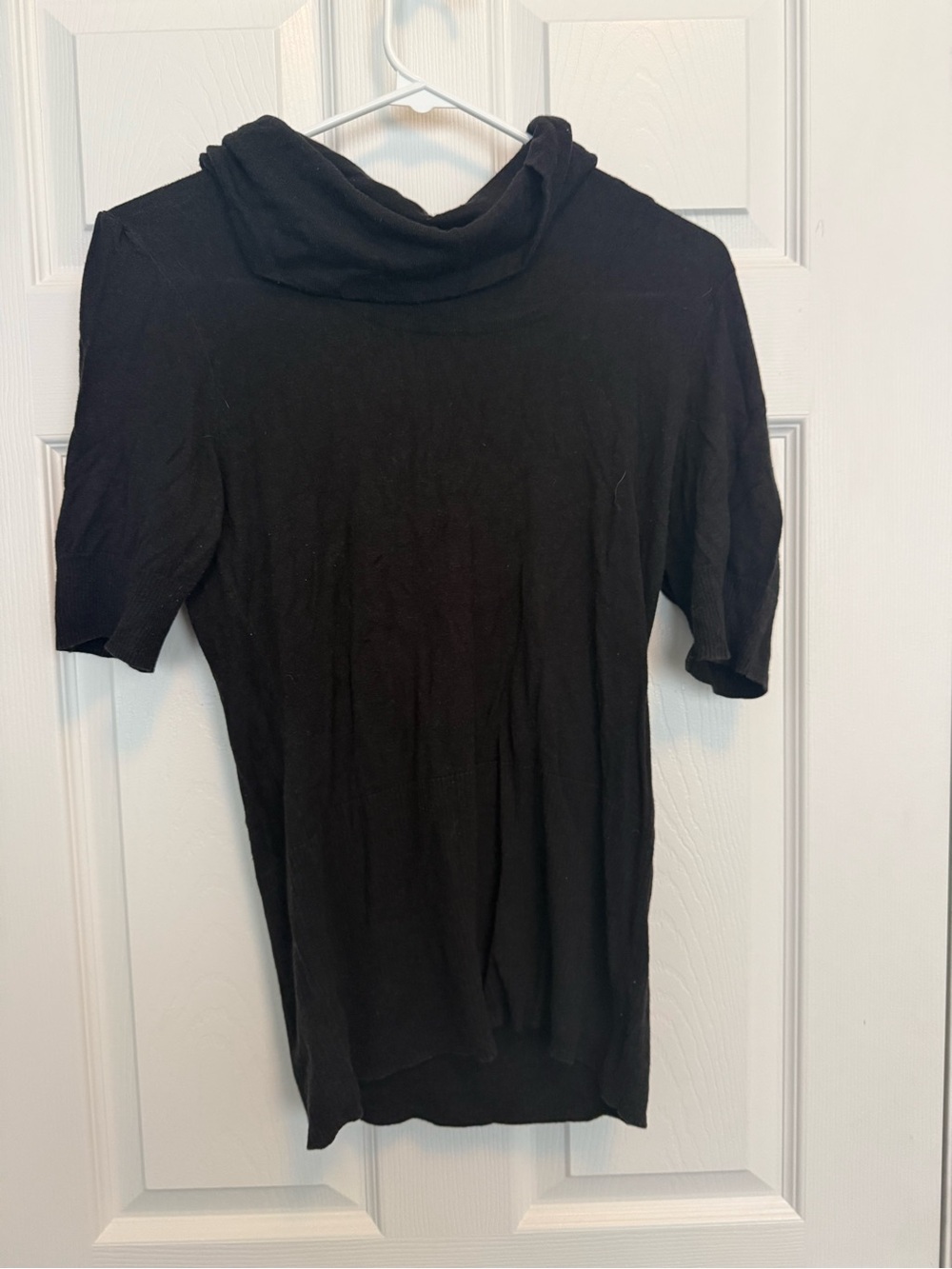 H&M Black Short-Sleeve Cowl Neck Top